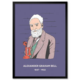 Plakat w ramie Alexander Graham Bell - znani naukowcy - ilustracja