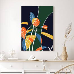 Obraz klasyczny Kolorowe minimalistyczne liście