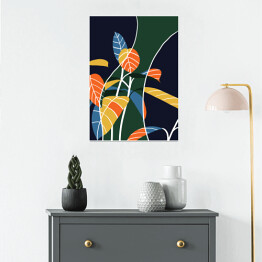 Plakat Kolorowe minimalistyczne liście