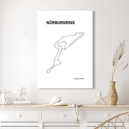 Obraz na płótnie Nurburgring - Tory wyścigowe Formuły 1 - białe tło