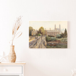 Obraz klasyczny Pejzaż z Clare College i most nad rzeką John Fulleylove. Reprodukcja