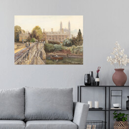 Plakat Pejzaż z Clare College i most nad rzeką John Fulleylove. Reprodukcja