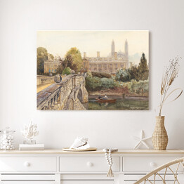 Obraz na płótnie Pejzaż z Clare College i most nad rzeką John Fulleylove. Reprodukcja