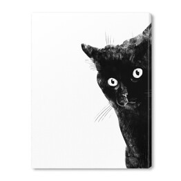 Obraz na płótnie Przestraszony czarny kot