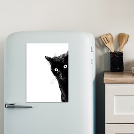 Magnes dekoracyjny Przestraszony czarny kot