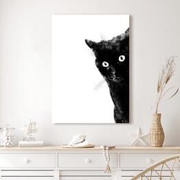 Obraz na płótnie Przestraszony czarny kot