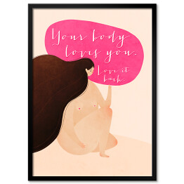 Plakat w ramie Body positivity - ilustracja