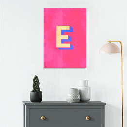 Plakat Kolorowe litery z efektem 3D - "E"