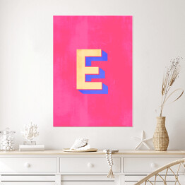 Plakat samoprzylepny Kolorowe litery z efektem 3D - "E"