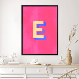 Obraz w ramie Kolorowe litery z efektem 3D - "E"