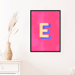Plakat w ramie Kolorowe litery z efektem 3D - "E"