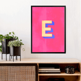 Obraz w ramie Kolorowe litery z efektem 3D - "E"