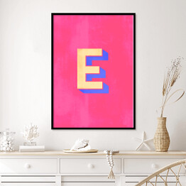 Plakat w ramie Kolorowe litery z efektem 3D - "E"