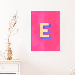 Plakat Kolorowe litery z efektem 3D - "E"