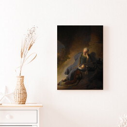 Obraz na płótnie Rembrandt "Jeremiasz opłakujący zburzenie Jerozolimy" - reprodukcja
