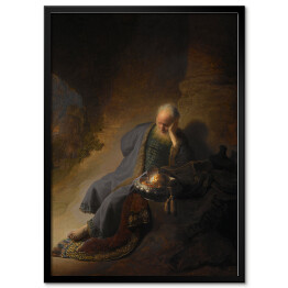 Plakat w ramie Rembrandt "Jeremiasz opłakujący zburzenie Jerozolimy" - reprodukcja