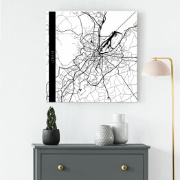 Obraz na płótnie Mapy miast świata - Belfast - biała