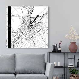 Obraz na płótnie Mapy miast świata - Belfast - biała