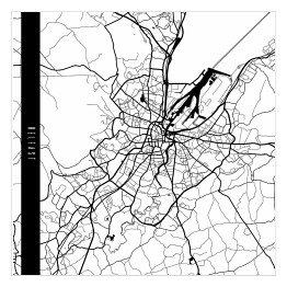 Plakat samoprzylepny Mapy miast świata - Belfast - biała