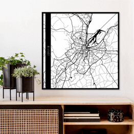 Plakat w ramie Mapy miast świata - Belfast - biała