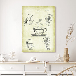 Obraz klasyczny Parzenie herbaty. Retro rysunek patentowy