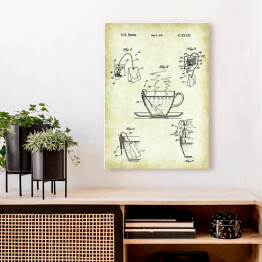 Obraz klasyczny Parzenie herbaty. Retro rysunek patentowy
