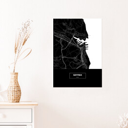 Plakat Mapa Gdyni czarno-biała