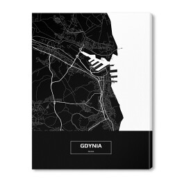 Mapa Gdyni czarno-biała