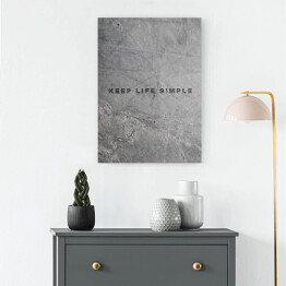 Obraz klasyczny "Keep life simple" - typografia na marmurze