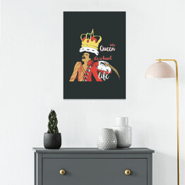 Plakat samoprzylepny "Killer Queen - it's a hard life" - ilustracja