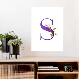 Plakat Roślinny alfabet - litera S jak serduszka