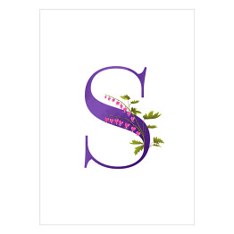 Plakat samoprzylepny Roślinny alfabet - litera S jak serduszka