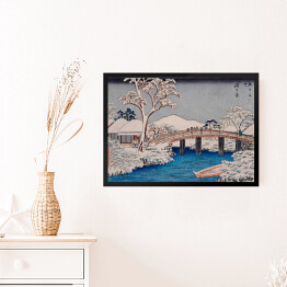 Obraz w ramie Utugawa Hiroshige Hodogaya The Katabira River and Katabira Bridge. Reprodukcja 