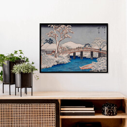 Plakat w ramie Utugawa Hiroshige Hodogaya The Katabira River and Katabira Bridge. Reprodukcja 