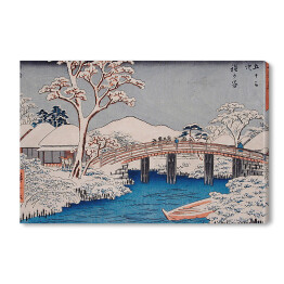 Obraz na płótnie Utugawa Hiroshige Hodogaya The Katabira River and Katabira Bridge. Reprodukcja 