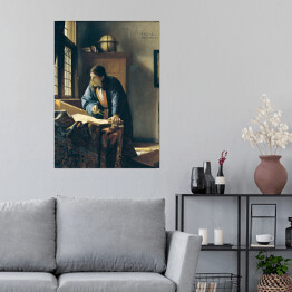 Plakat samoprzylepny Jan Vermeer "Geograf" - reprodukcja