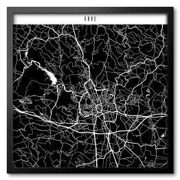 Obraz w ramie Mapy miast świata - Brno - czarna