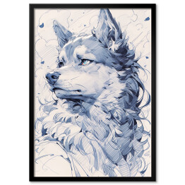 Obraz klasyczny Portret wilka rysunek 
