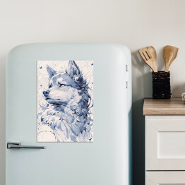 Magnes dekoracyjny Portret wilka rysunek 