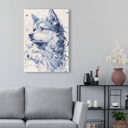 Obraz na płótnie Portret wilka rysunek 