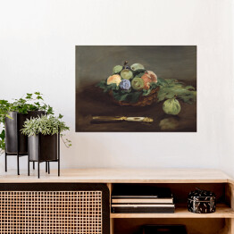 Plakat samoprzylepny Edouard Manet "Kosz z owocami" - reprodukcja