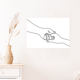 Plakat samoprzylepny Złączone dłonie - oneline