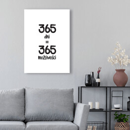 Obraz na płótnie "365 dni..." - typografia na białym tle