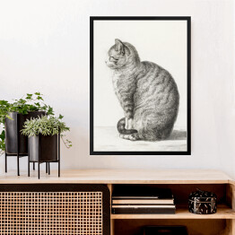 Obraz w ramie Jean Bernard Siedzący kot Reprodukcja 