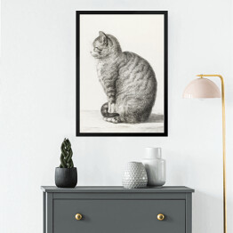 Obraz w ramie Jean Bernard Siedzący kot Reprodukcja 