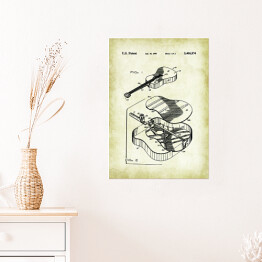 Plakat Gitara. Plakat patentowy US Patent w stylu vintage