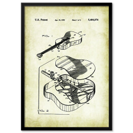 Plakat w ramie Gitara. Plakat patentowy US Patent w stylu vintage
