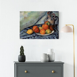 Obraz na płótnie Paul Cezanne "Owoce i dzbanek na stole" - reprodukcja