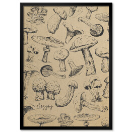 Plakat w ramie Ilustracja - grzyby