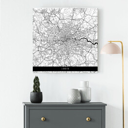 Obraz na płótnie Mapy miast świata - Londyn - biała